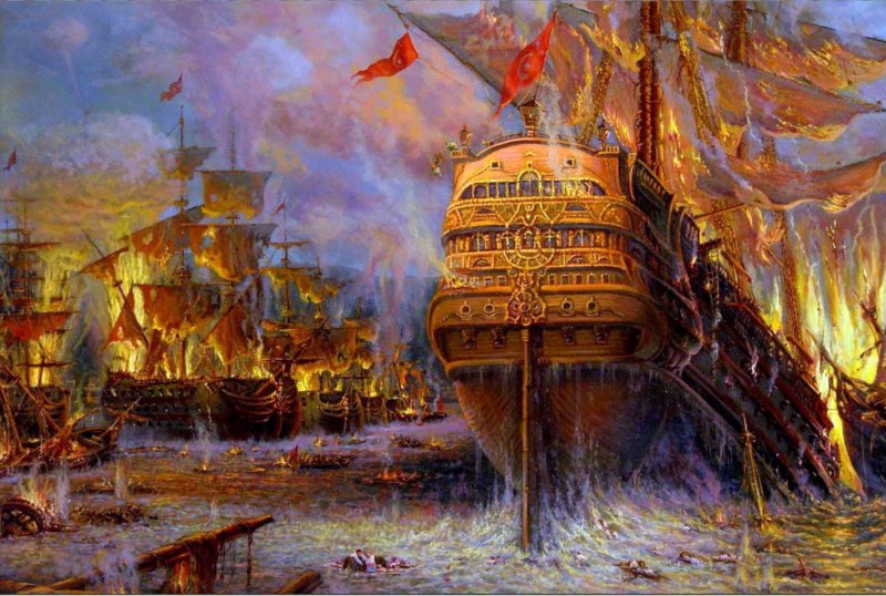 Чесменская битва Морское сражение