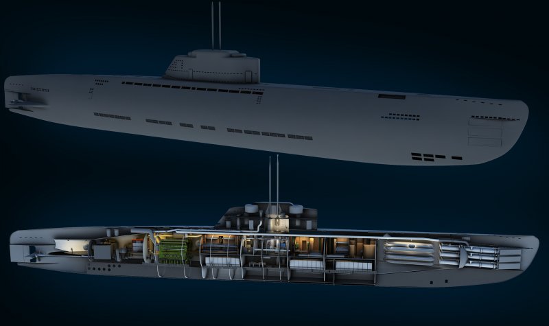 Type 7 u Boat inside