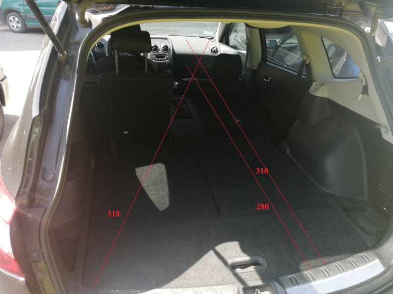 Nissan Qashqai+2 багажник