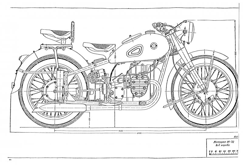 Чертеж мотоцикла иж