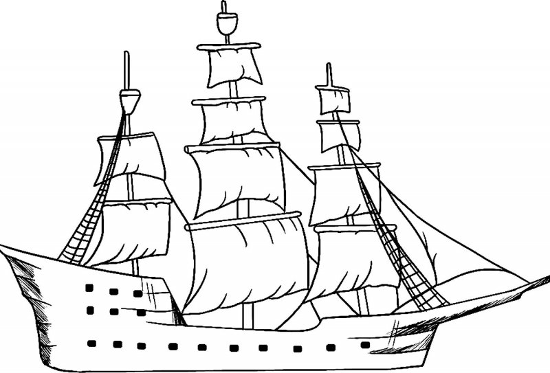 Парусник раскраска