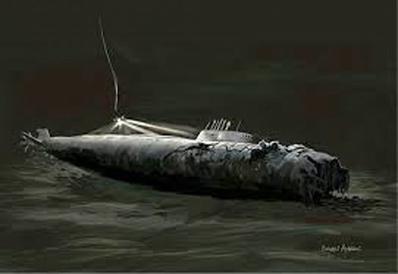 Подводная лодка Курск на дне