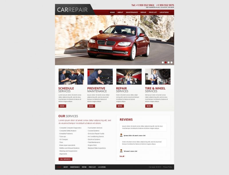 Car Repair Template html