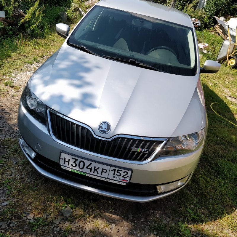 Серебристая Шкода Рапид с крутыми потсанами