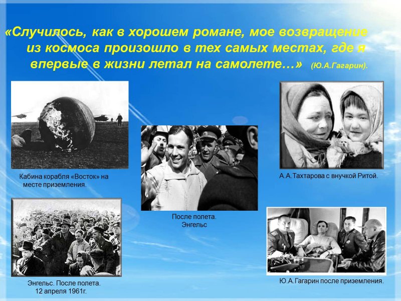 Возвращение Гагарина из космоса