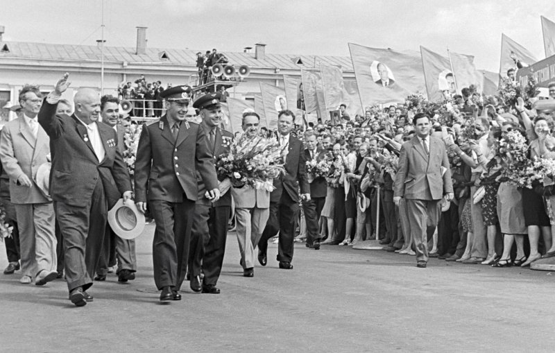 Встреча Юрия Гагарина в Москве 14 апреля 1961 года