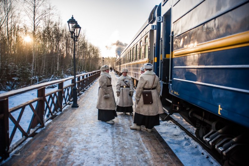 Горный парк Рускеала ретропоезд