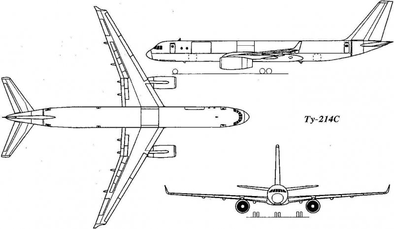Ту-214 схема салона