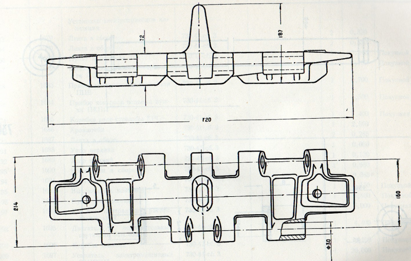 Чертёж танка т-34 трак