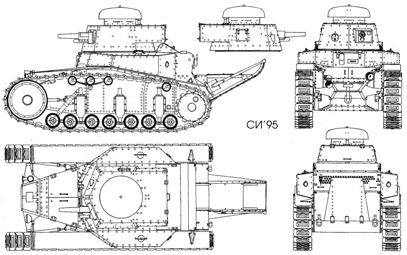 Чертеж танка МС 1
