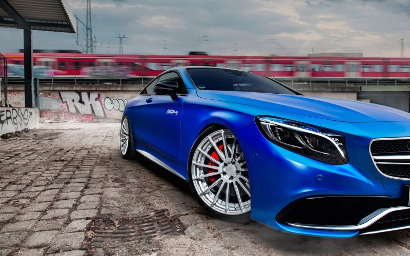 Мерседес s63 синий