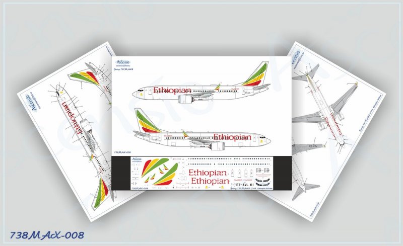 Декали для модели Боинг 737-8max 1:144