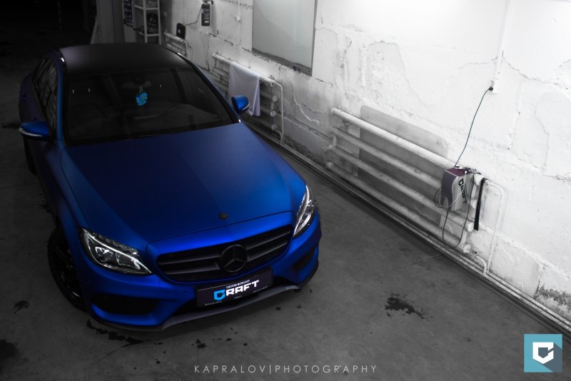 Металлик Mercedes w205 синий