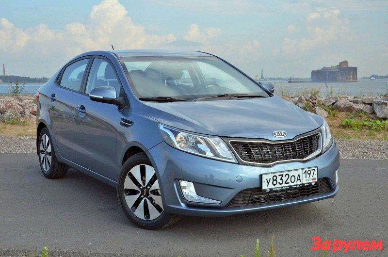 Киа Рио голубая