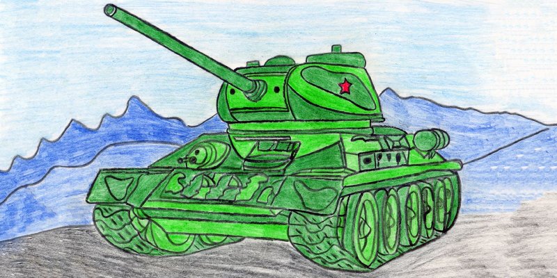 Танк т-34 рисунок