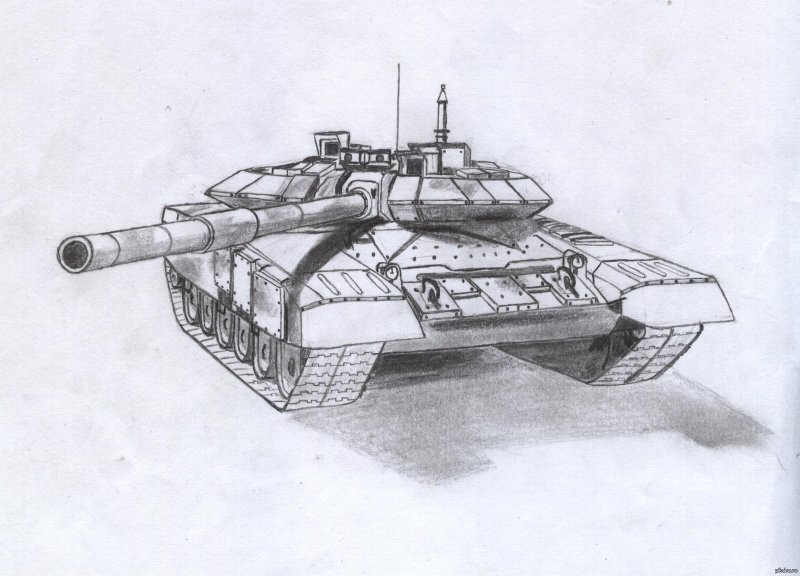 Нарисовать танк т 90