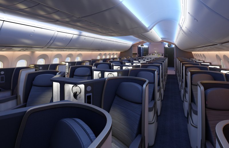 Самолет Боинг 787 салон