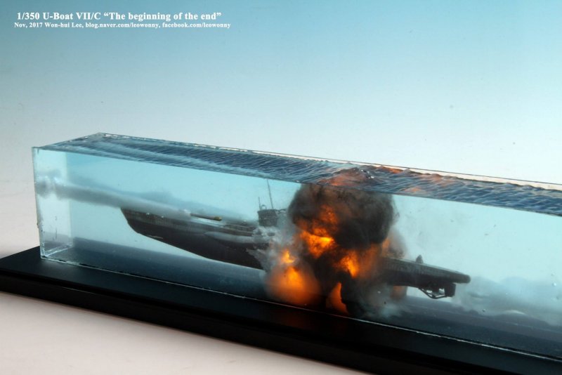 Диорама подводной лодки в эпоксидной смоле