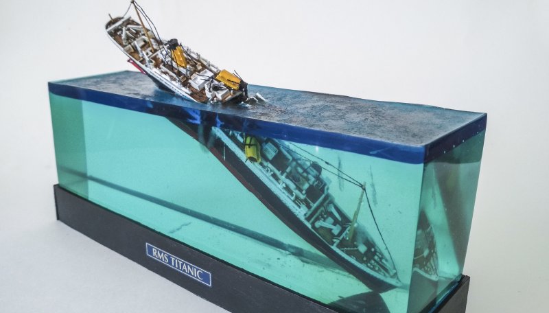 Диорама эпоксидная смола подводная лодка