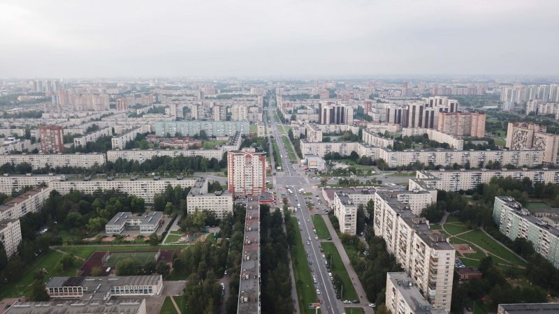 Ночной Петергоф с высоты птичьего полета