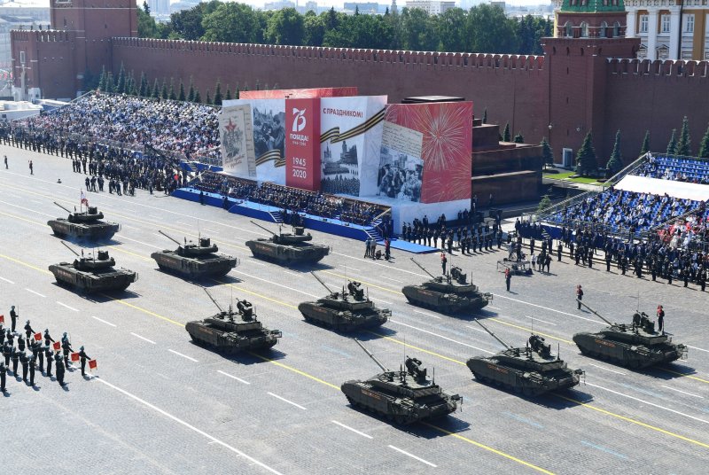 Парад военной техники на красной площади на день Победы