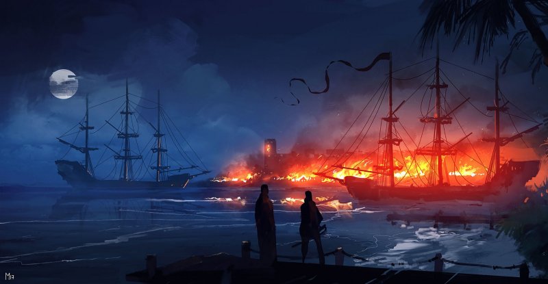 Обои корабль в море