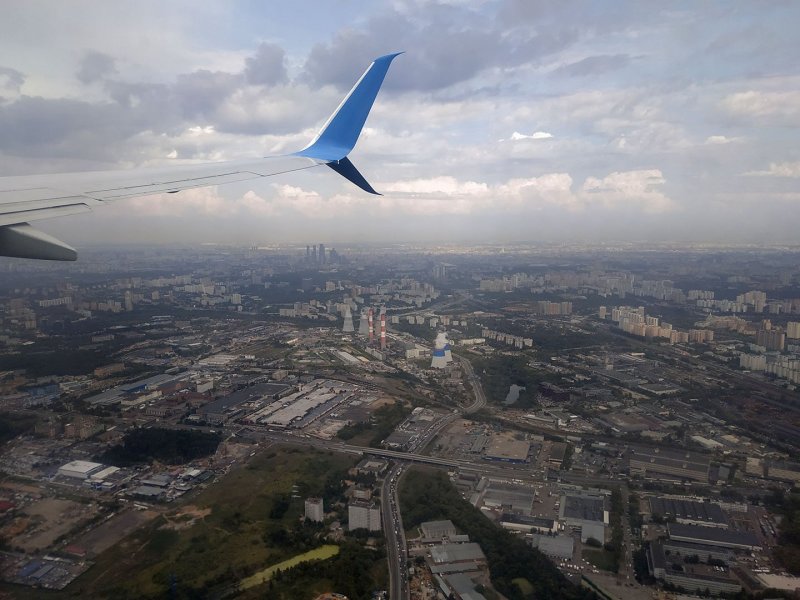 Ночная Москва с самолета