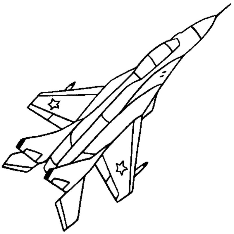 Военный самолет раскраска для детей