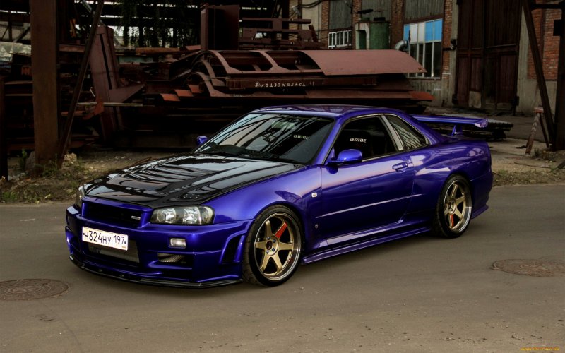 Nissan Skyline GTR r34 фиолетовый