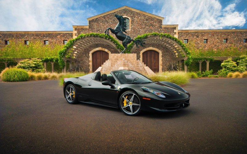 Ferrari 458 Italia черный кабриолет