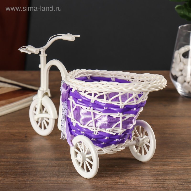 Корзинка декоративная "велосипед с кашпо-горшочек" 27*18*13см