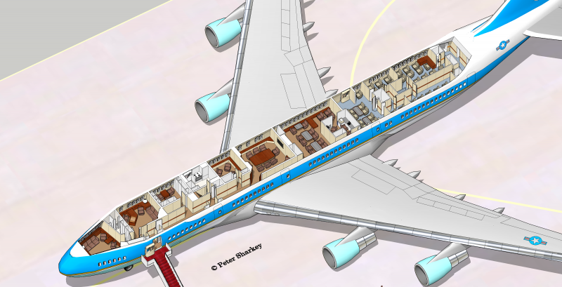 Boeing 747 1 Air Force one внутри