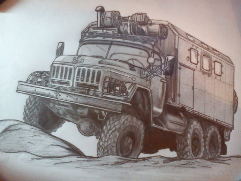 Эскиз грузового автомобиля