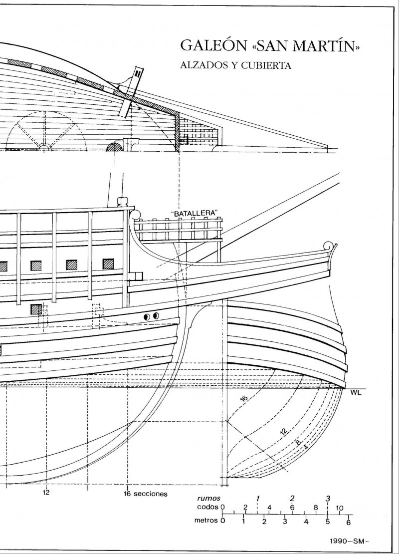 Чертёж галеона Васа