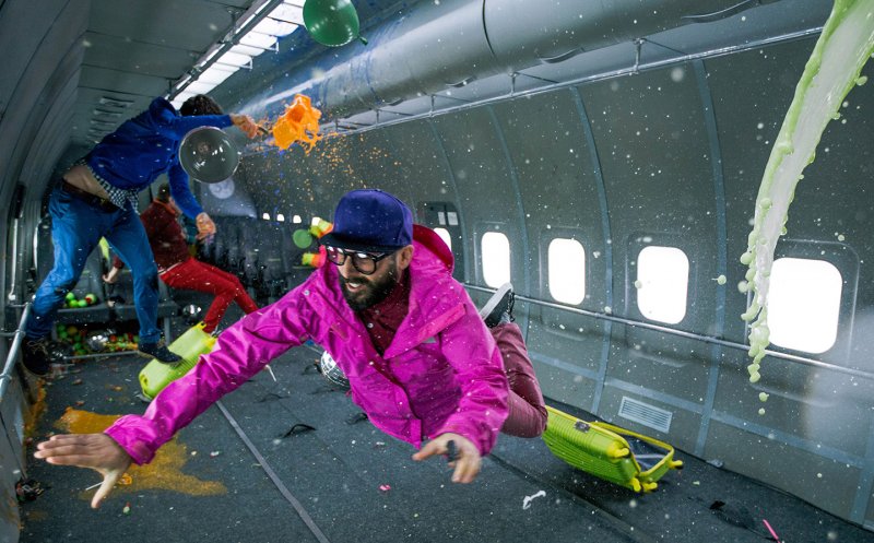 Реклама s7 Airlines в невесомости