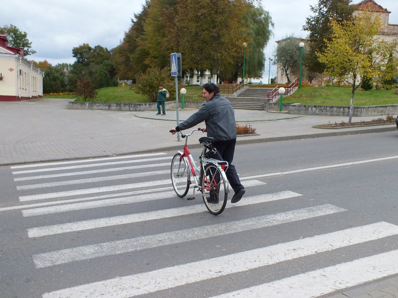 Пешеход с велосипедом