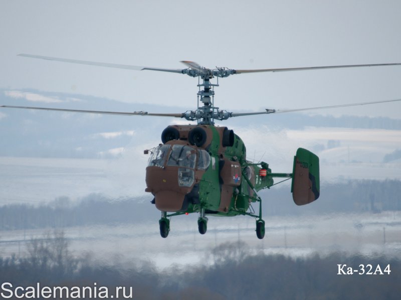 Вертолёт Камова с двумя камерами под брюхом