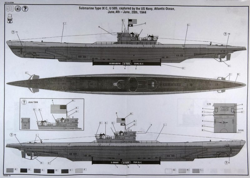 05133 Revell 1/72 German Submarine Type IX C/40
