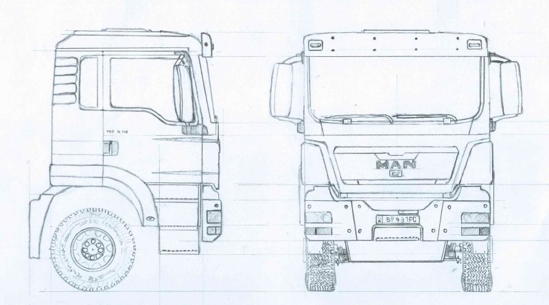 Чертёж кабины КАМАЗ 5490