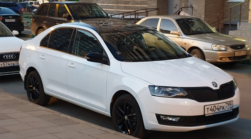Skoda Rapid белая тонированная