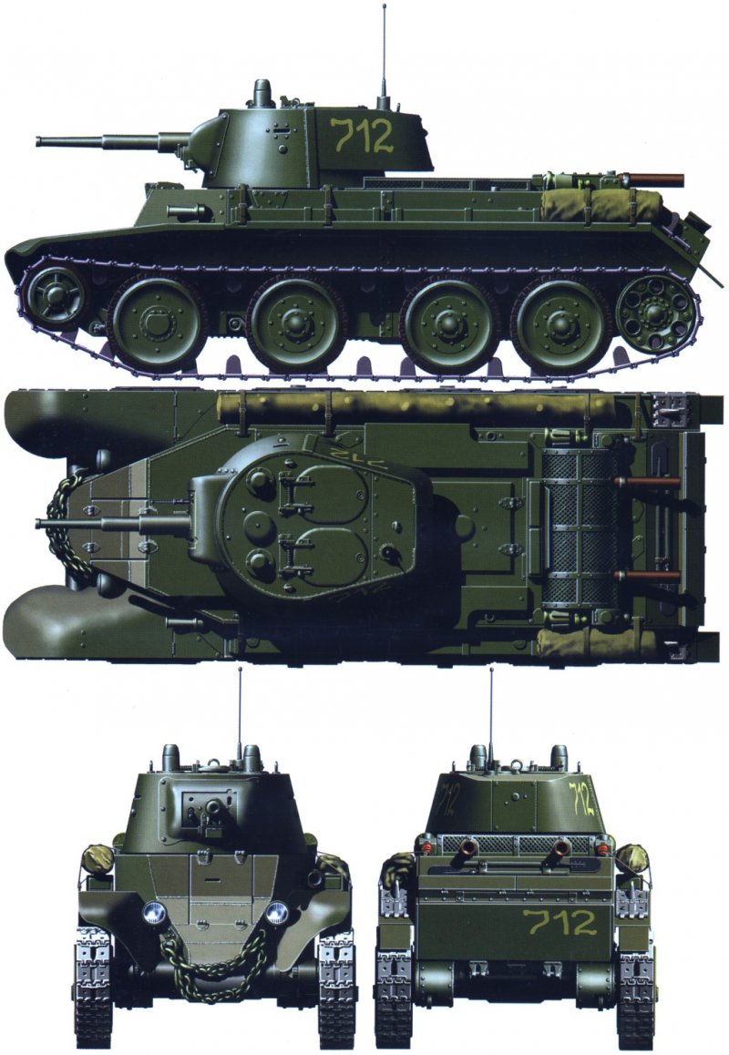 БТ-7 С поручневой антенной
