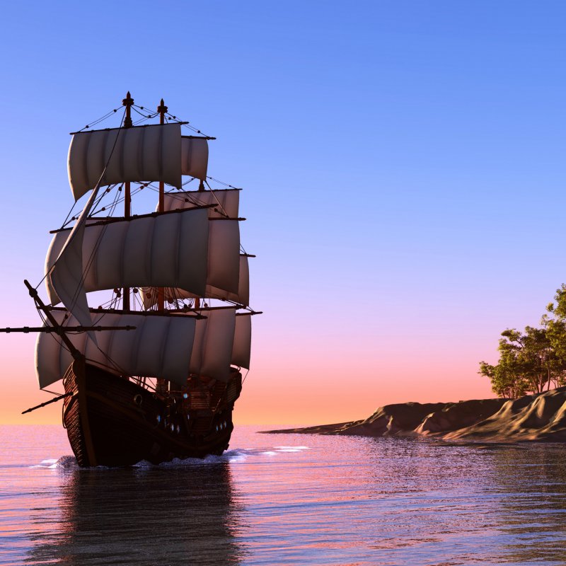 Море корабль остров