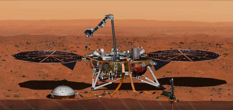 Insight сейсмический аппарат на Марсе
