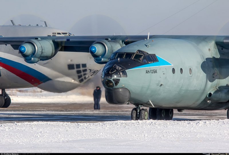 АН 12 зимой