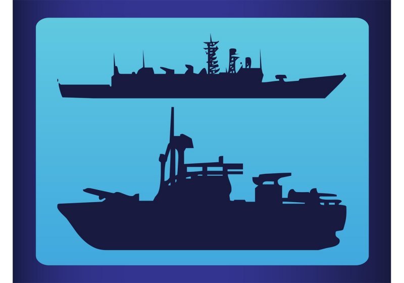 Силуэт корабля военного для детей