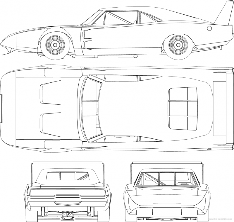 Чертеж dodge Charger Daytona