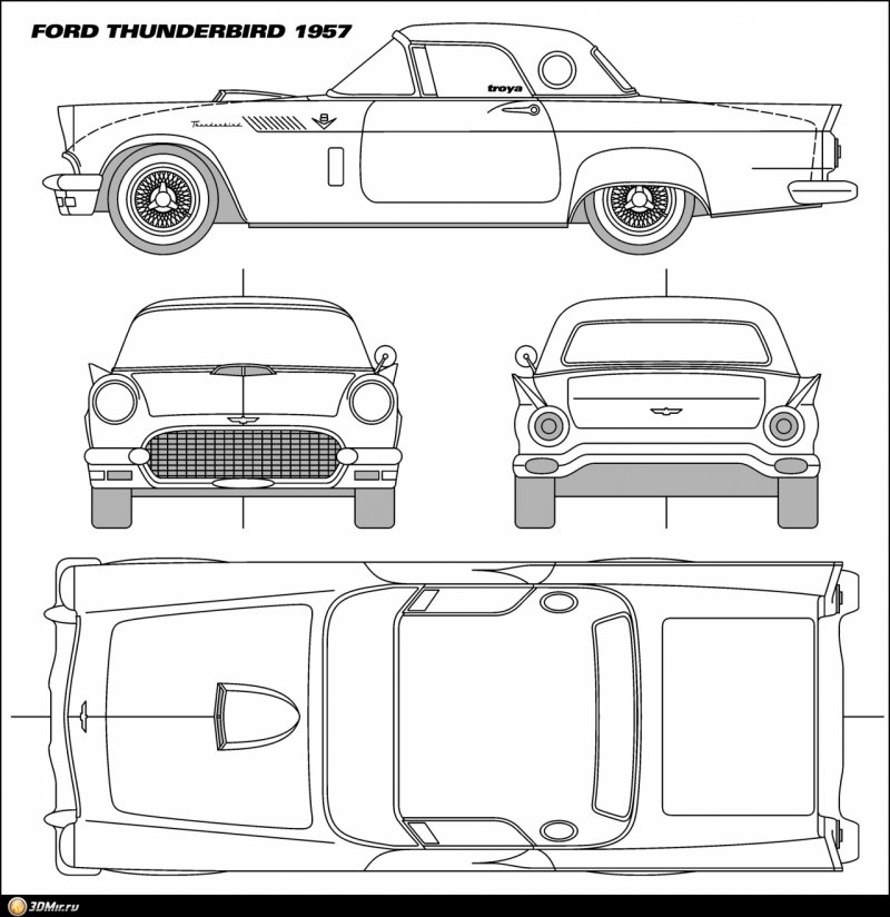 Ford Mustang 1967 чертежи
