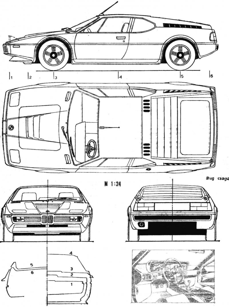BMW m3 e30 чертеж для моделирования