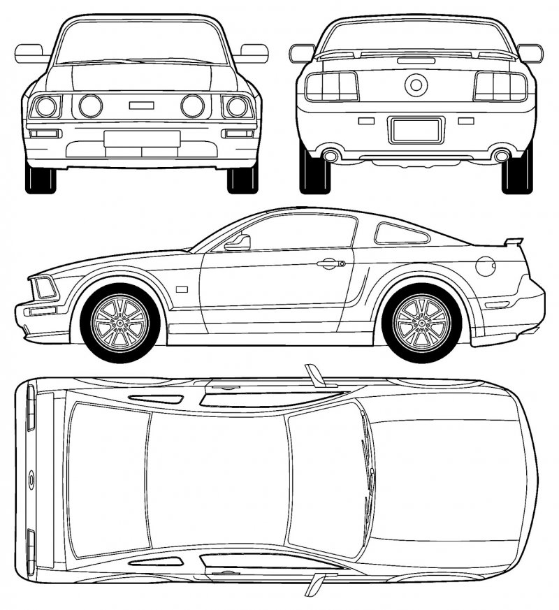 Чертеж фендер мустанг
