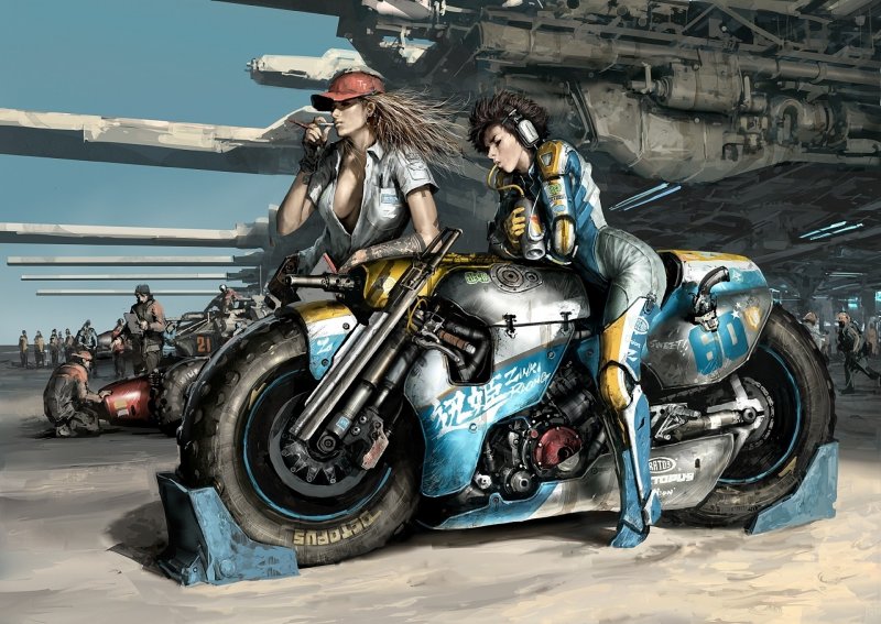 Cyberpunk Art мотоцикл